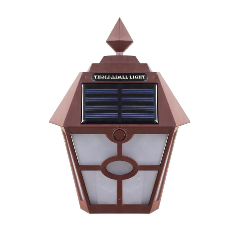 Lampe murale hexagonale à LED solaire en plastique pour jardin extérieur 