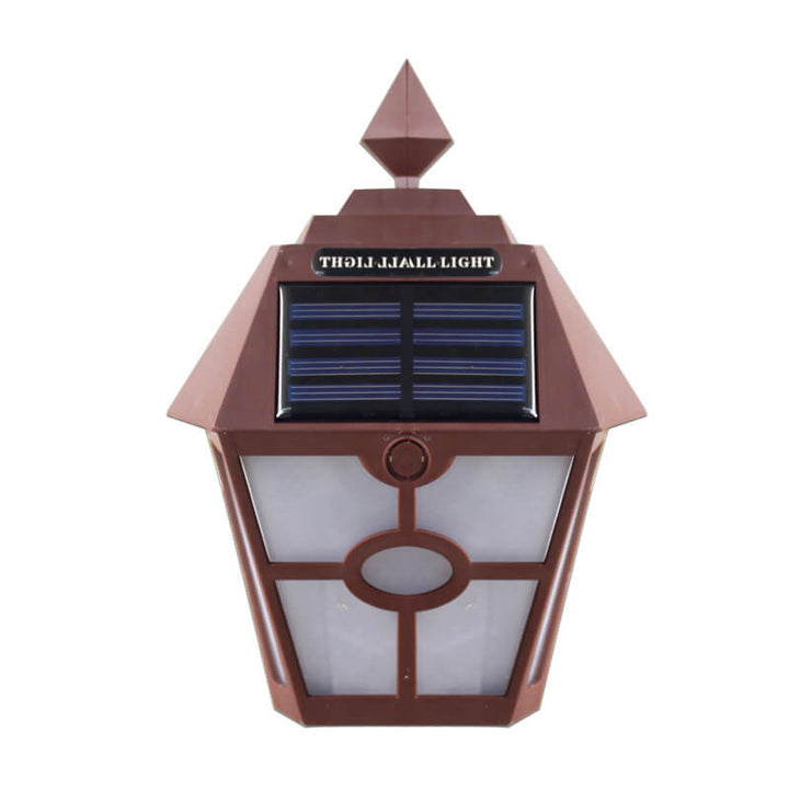 Lampe murale hexagonale à LED solaire en plastique pour jardin extérieur 