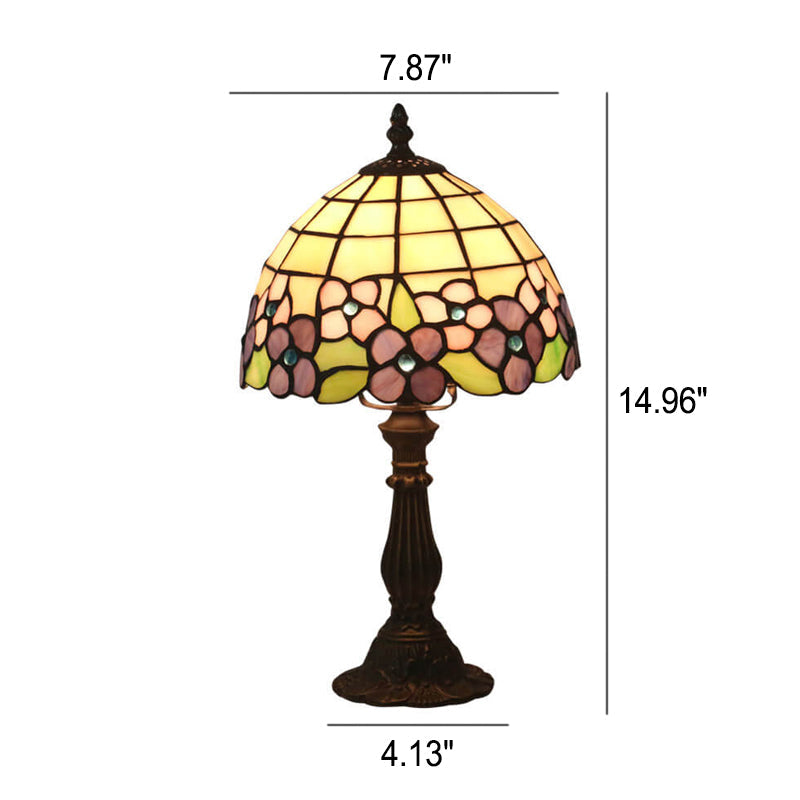 Kreative Retro-Tiffany-Glasschirm-1-Licht-Tischlampe