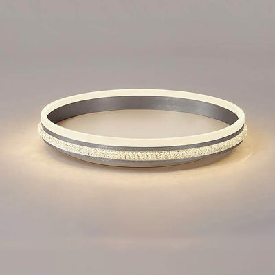 Italienische, minimalistische Ring-Deckenleuchte aus gebürstetem Acryl