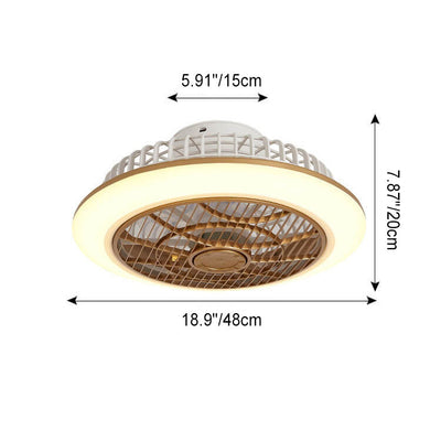 Modern Circle Ring LED Halbbündige Deckenventilatorleuchte 