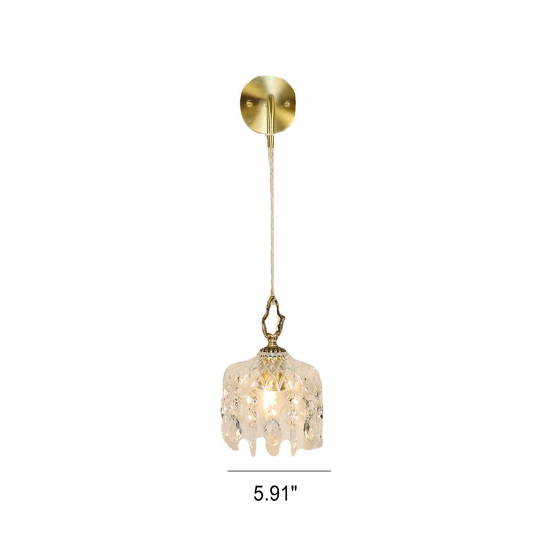 European Light Luxury Brass Crystal Glass 1-Light Wall Sconce Lamp