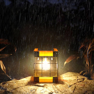 Solar Creative Square Cage Light Control LED Outdoor Waterproof Wall Sconce Lamp