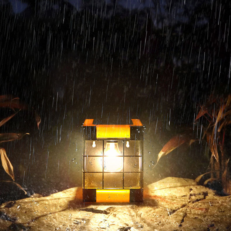 Solar Creative Square Cage Light Control LED Outdoor Waterproof Wall Sconce Lamp