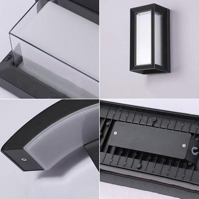 مصباح شرفة LED مقاوم للماء من الألومنيوم بتصميم هندسي عصري وإبداعي 