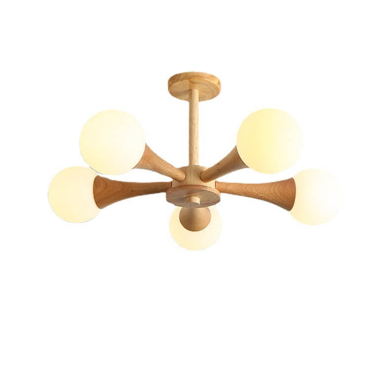 Lustre semi-encastré à 3/4/5 lumières en forme de bûche japonaise 