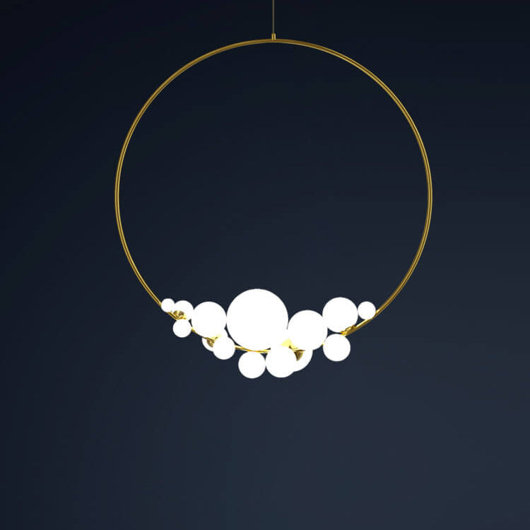 Modern Minimalist Circle Glass Ball LED Chandelier