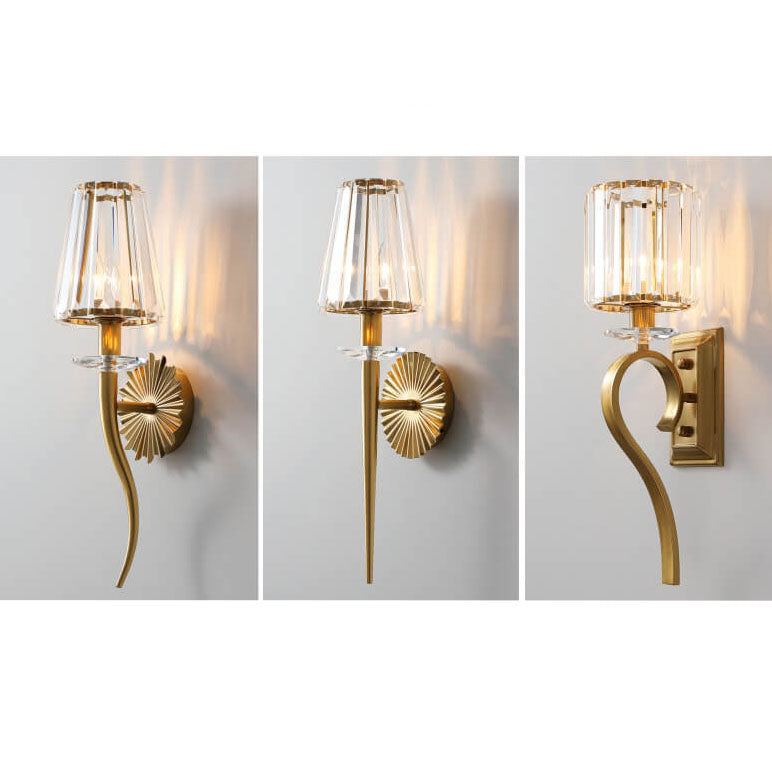 European Light Luxury Hardware Glass 1-Light Wall Sconce Lamp