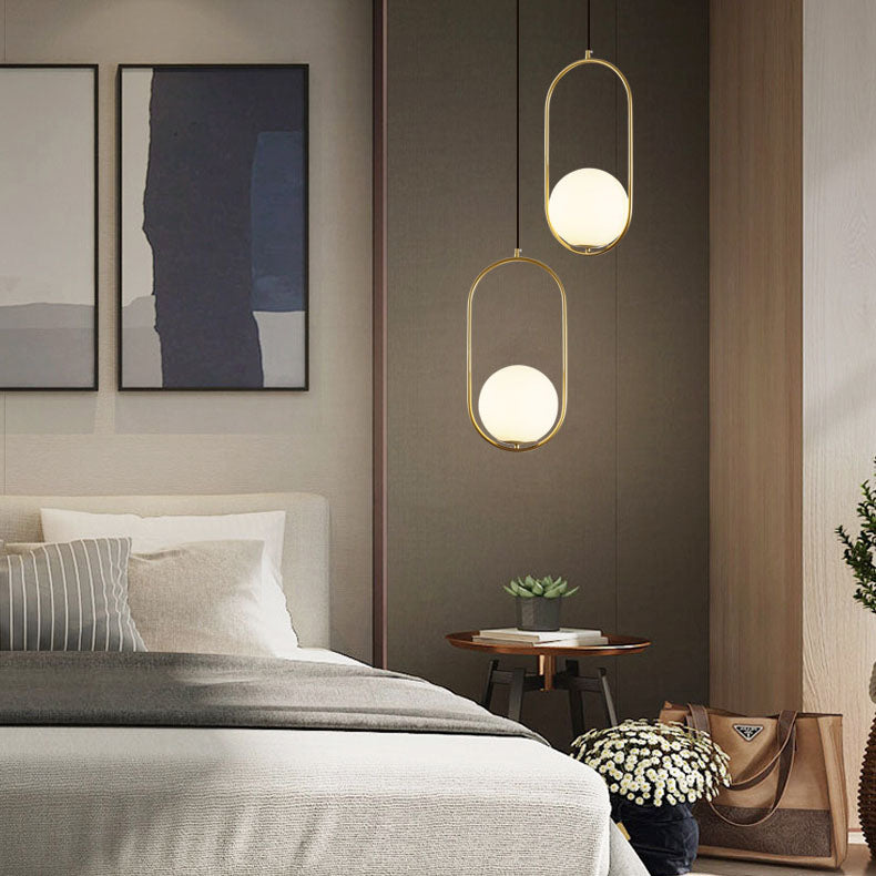 Modern Light Luxury Minimalist Oval Glass Orb 1/2-Light Pendelleuchte 