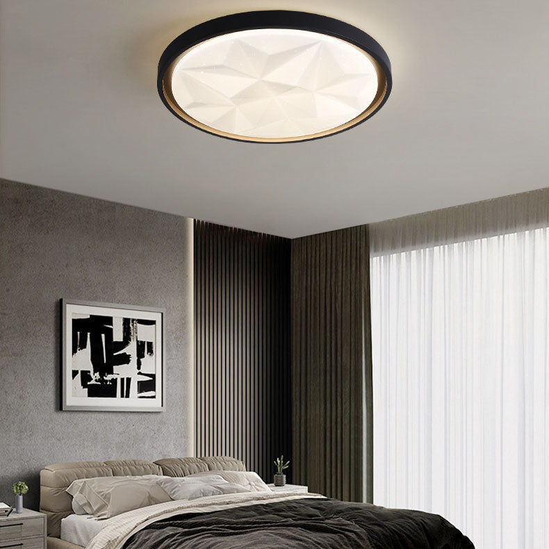 Nordic Creative Star Effect Round Iron Acrylic LED Flush Mount Ceiling Light