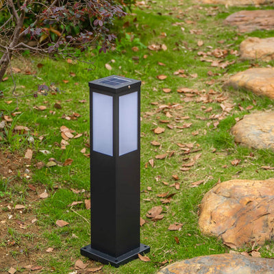 Modern Solar Lawn Square Column Outdoor Waterproof Path Lamp