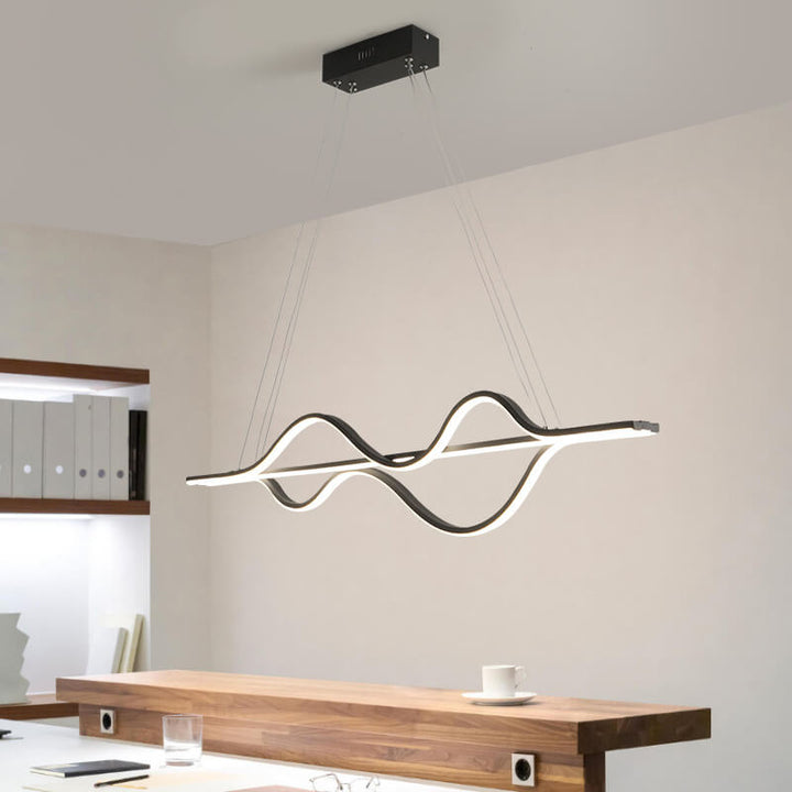Lustre LED à lignes minimalistes modernes pour îlot 