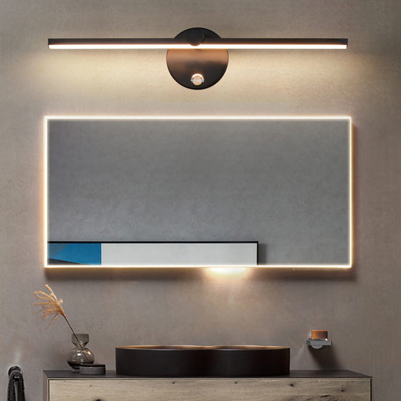 Nordic Minimalist Aluminum Long Bar Switch LED Mirror Wall Sconce Lamp