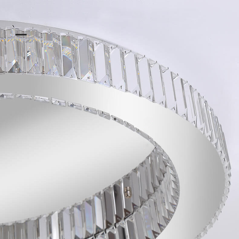 Éclairage de plafond LED en cristal moderne rond à montage affleurant 
