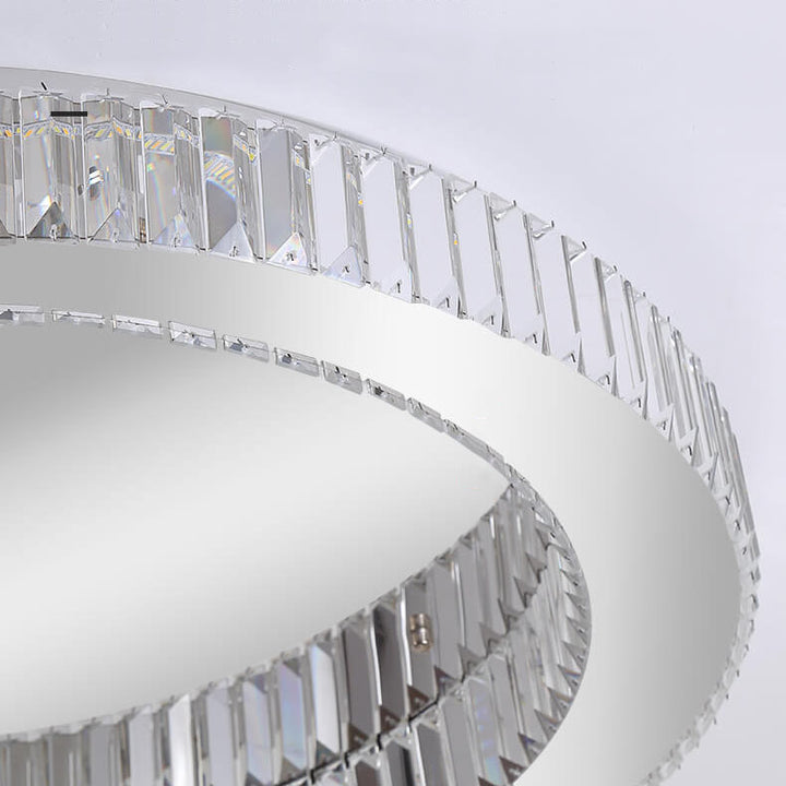 Éclairage de plafond LED en cristal moderne rond à montage affleurant 