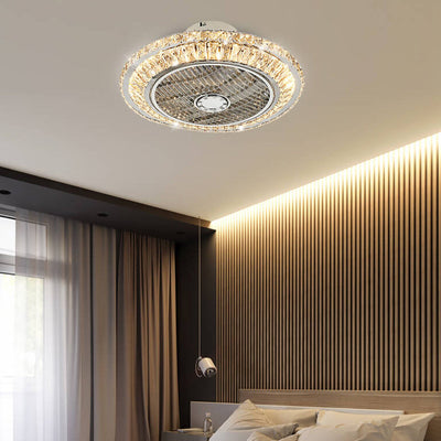 Nordic Simple Crystal Round Frame Design LED Flushmount Deckenventilator Licht 