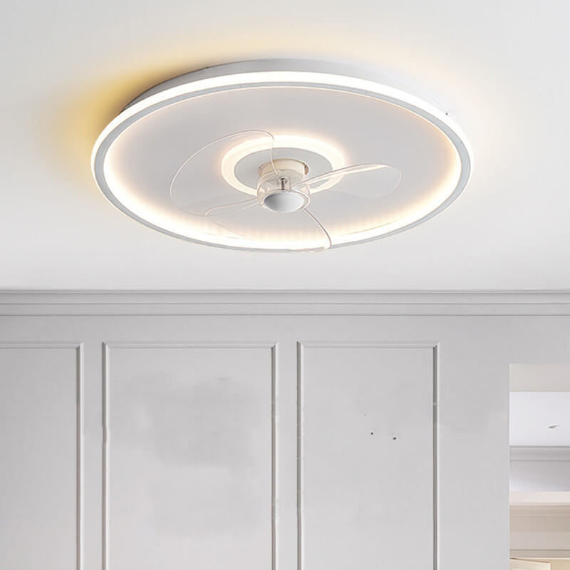 Modern Acrylic Round Minimalistic LED Flush Mount Fan Light