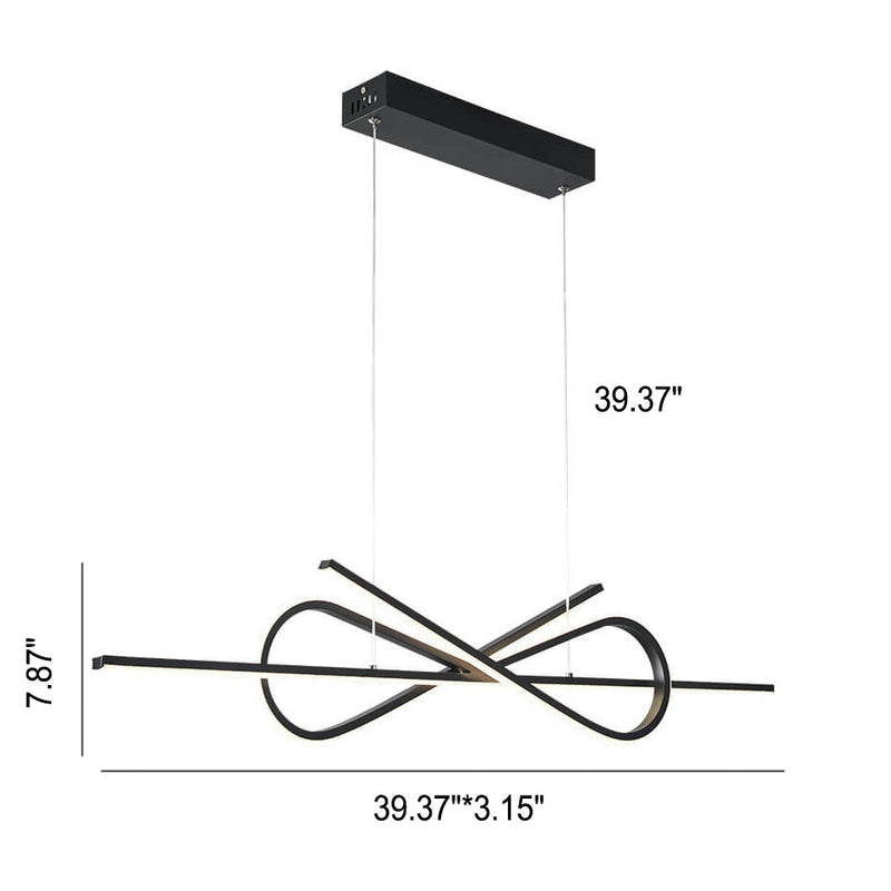 Modern Light Luxury Bow Line Design Island Light LED-Kronleuchter