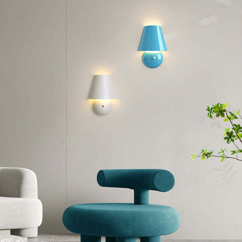 Applique murale LED en fer acrylique rond trapézoïdal crème moderne 