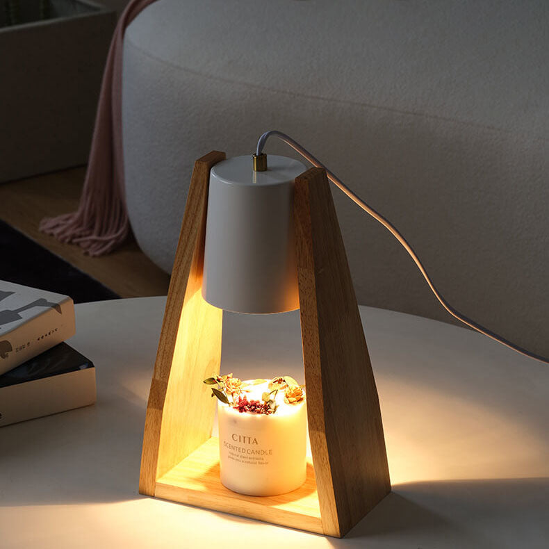 Lámpara de Mesa de Cera Derretida de 1 Luz de Tronco de Hierro de Cono Simple Japonés 