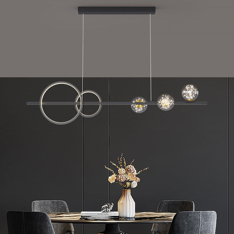 Moderner Luxus Lang Rund Ring Voller Himmel Insel Licht LED Kronleuchter 