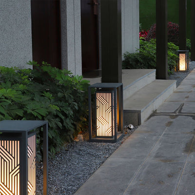 Modern Minimalist Square Line Design Outdoor Waterproof Landscape Path Light