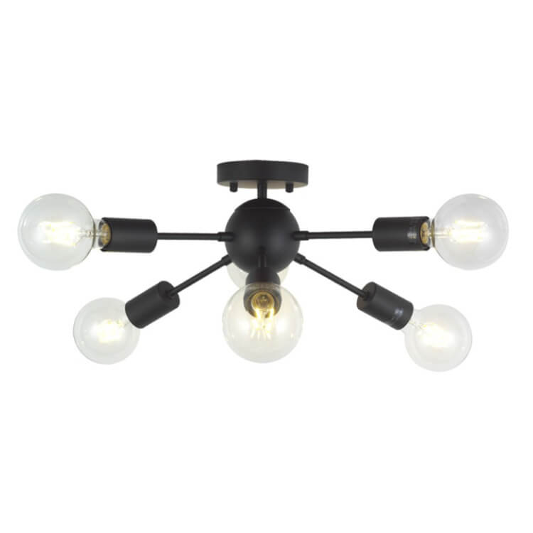 Glass Lampshade 6 -Light  Adjustable Chandeliers