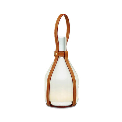 Creative Leather Glass Bottle Portable Rechargeable LED Table Lamp