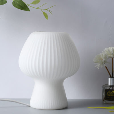 Modern Minimalist Mushroom 1-Light Glass Table Lamp For Bedside