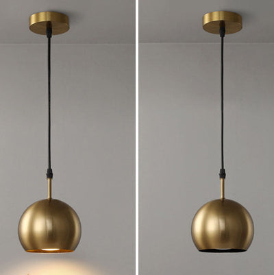 Nordic Light Luxury Brass Orb 1-Light Pendant Light