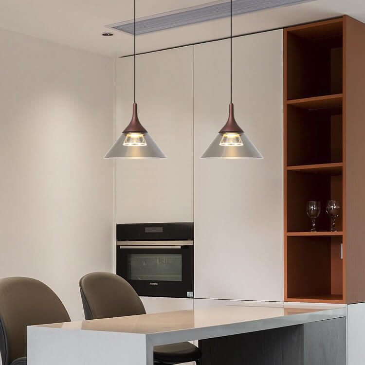 Cono Creativo Nórdico Lámpara Colgante LED de Aluminio y Acrílico 