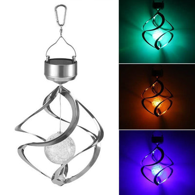 Modern Outdoor Solar Colorful Wind Turn Light LED Outdoor Pendant Light