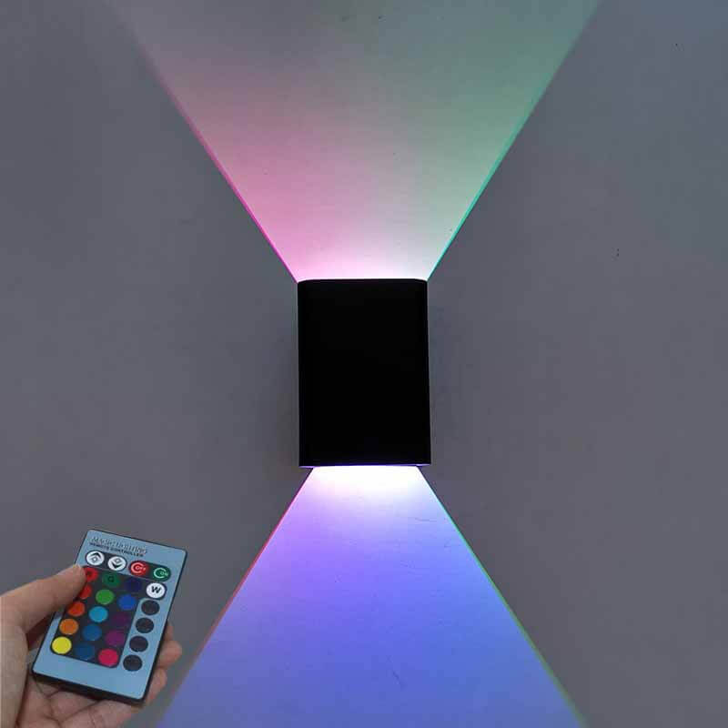 مصباح حائطي LED RGB من الألومنيوم المربع الحديث 