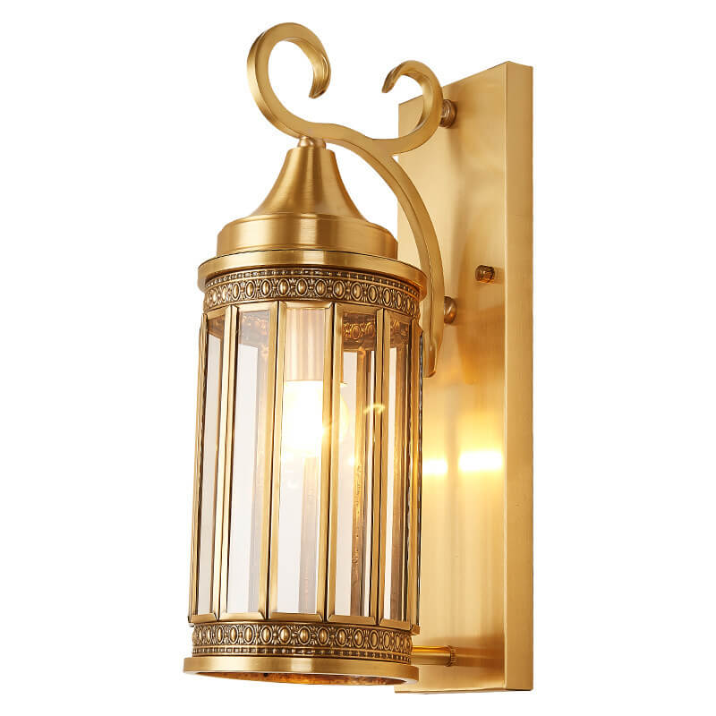 Traditional European Light Luxury Vintage Copper Glass 1/3-Light Wall Sconce Lamp