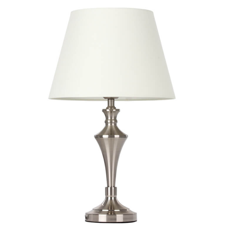 Nordischer minimalistischer beiger Stoff 1-Licht Tischlampe 