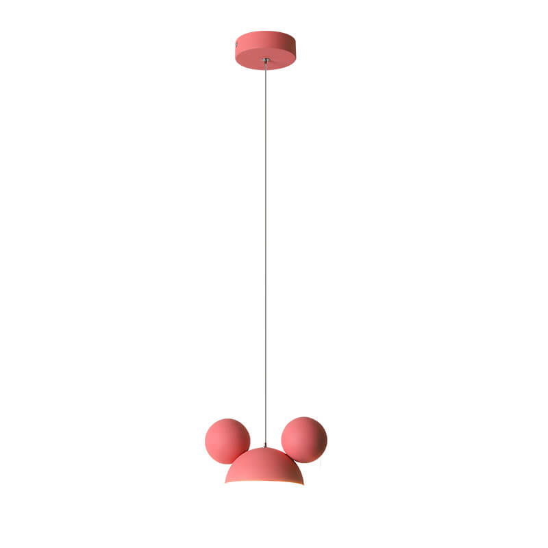 Childlike Minimalist Mouse Design LED Macaron Color Pendant Light