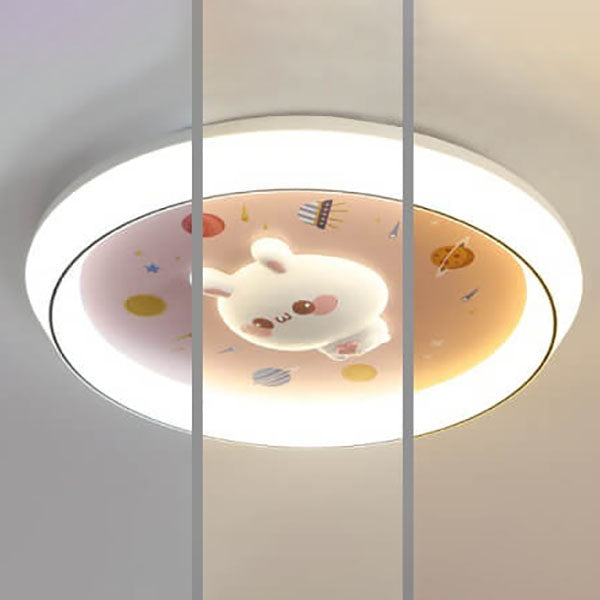 Plafonnier LED encastré en fer pour enfants, lapin de dessin animé moderne 