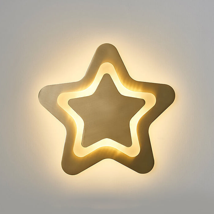Nordische Luxus Messing Sternform LED Wandleuchte 