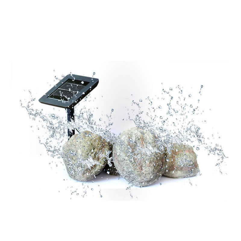 Forma de piedra de simulación Resina Luz solar para exteriores de 4 luces 