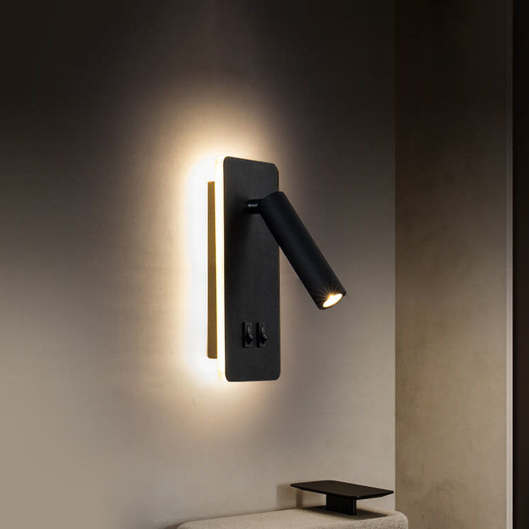 Moderner nordischer quadratischer Spot aus Eisen, drehbare LED-Lese-Wandleuchte für Wohnzimmer &amp; Schlafzimmer 