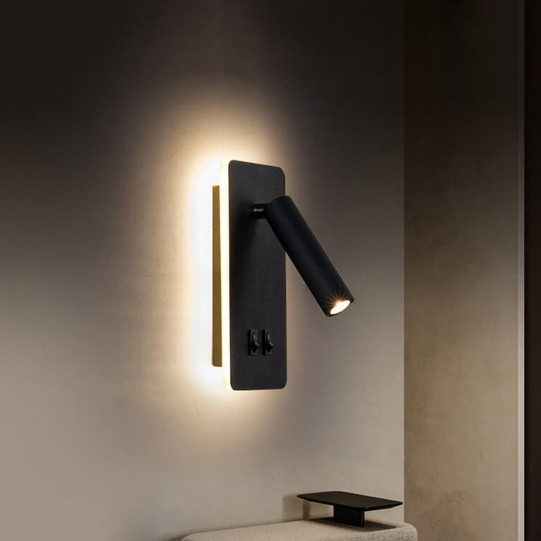 Nordic Minimalist Square Spotlight Rotatable LED Reading Wall Sconce Lamp