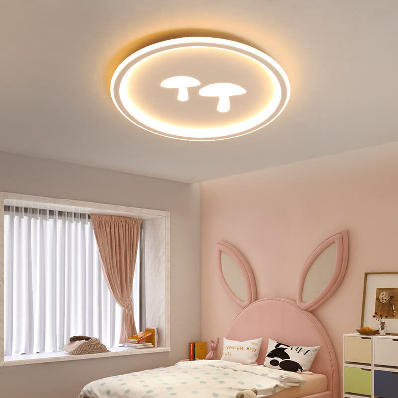 Lampe LED à montage encastré, abat-jour rond moderne en acrylique, motif champignon 