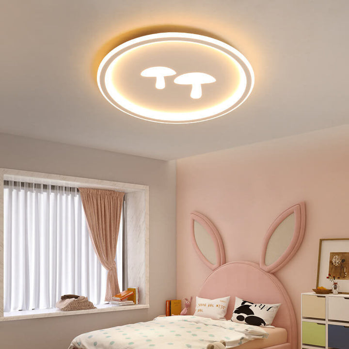 Lampe LED à montage encastré, abat-jour rond moderne en acrylique, motif champignon 
