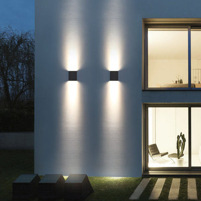 Modern Outdoor Square Column Waterproof LED Wall Sconce Lamp