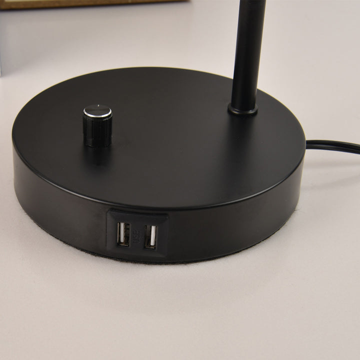 Lámpara de Mesa Recargable USB de 1 Luz con Pantalla de Vidrio Moderna 