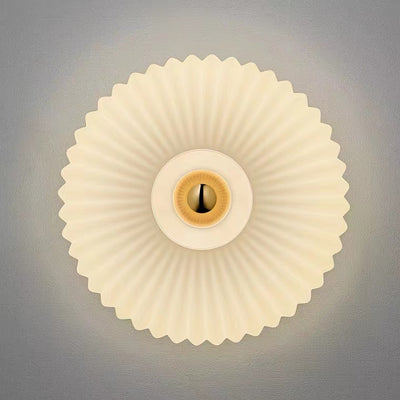 Nordic Vintage Striped Glass Round Disc 1-Light Wall Sconce Lamp