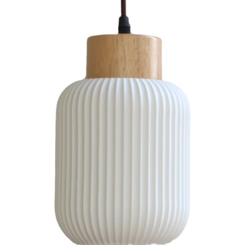 Nordic  White Ceramic Cylindrical Jar 1-Light Japanese Pendant Light