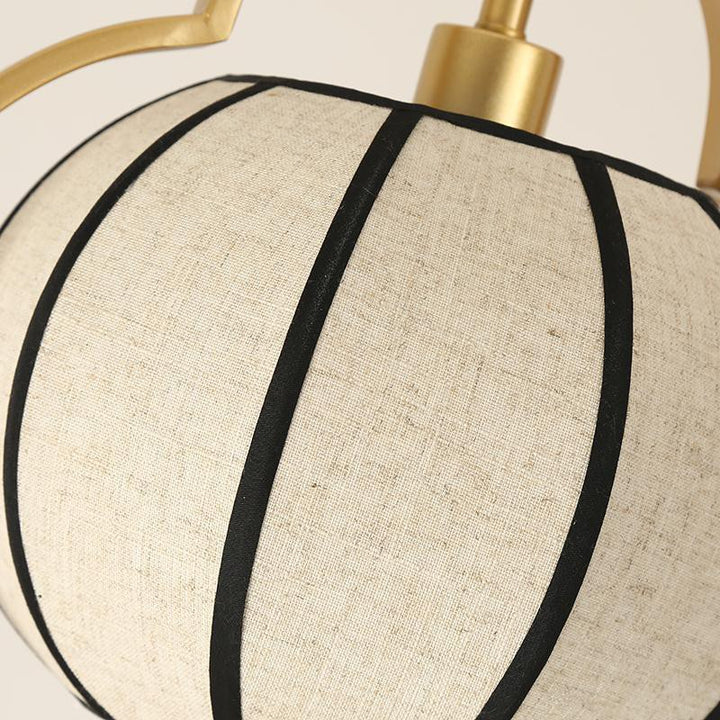 Modern Chinese Lantern Fabric Iron Zen 1-Light Pendant Light