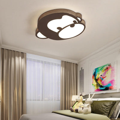Childlike Cartoon Monkey Design LED Flush Mount Light