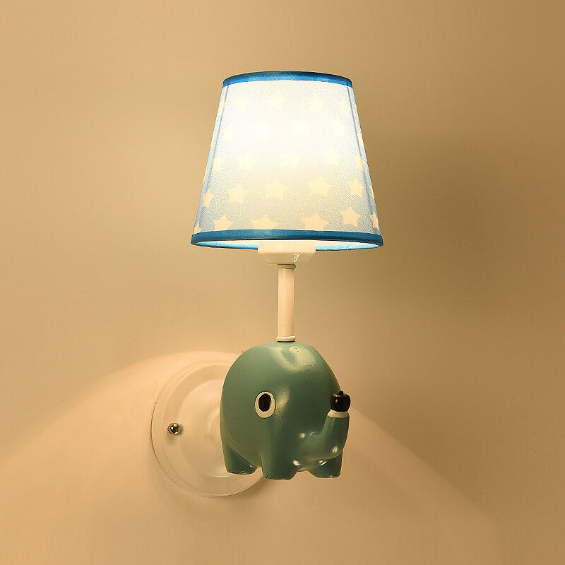 Cartoon Creative Fabric Resin 1-Light Wall Sconce Lamp